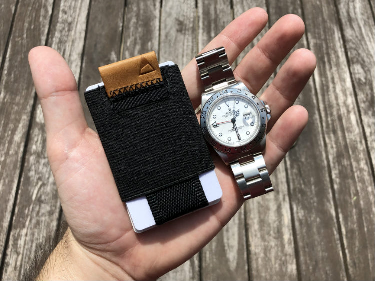 Black Nomatic Slim Wallet In Hand