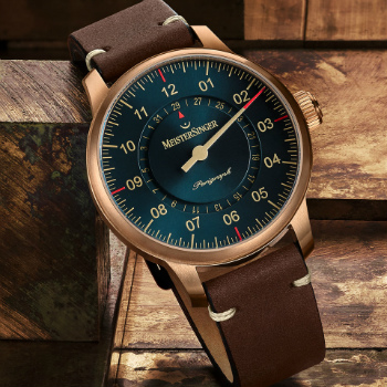 Meistersinger Perigraph Bronze Watch Blue Dial