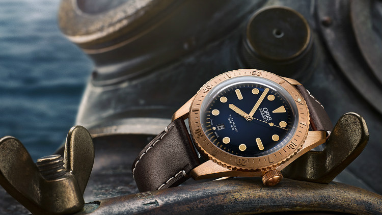 Oris Bronze Dive Watch Rose Gold Color