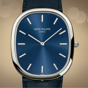 Patek Philippe Platinum Ellipse Watch Blue Dial