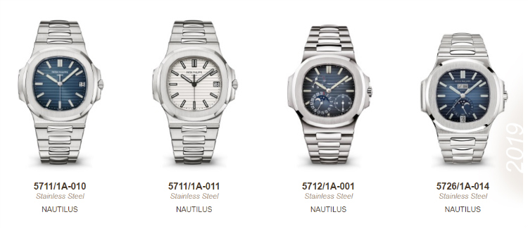 Patek Philippe Steel Nautilus Lineup