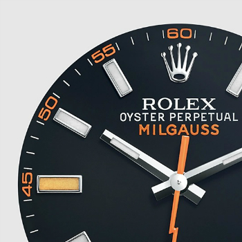Rolex Oyster Perpetual Milgauss Black Dial Closeup
