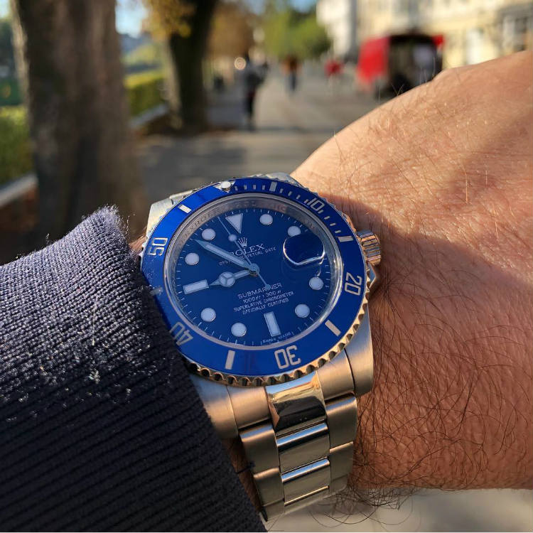 Rolex Submariner White Gold Wrist Shot