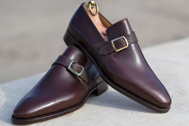 Stefano Bemer Calfskin & Shark Monkstrap Shoe