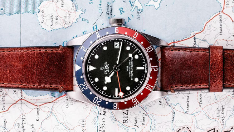 Tudor Black Bay GMT Pepsi On Leather Strap