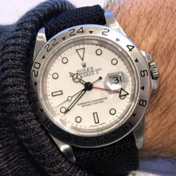 Explorer II Polar On Sailcloth Strap