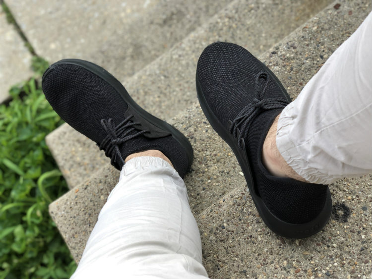 Vessi The Everyday Shoes Black On Feet