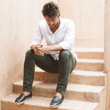 Alejandro Porras Wearing Apoint Shirt & Espadrilles