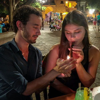 Klaas & Leticia Kelner Smoking Cigars