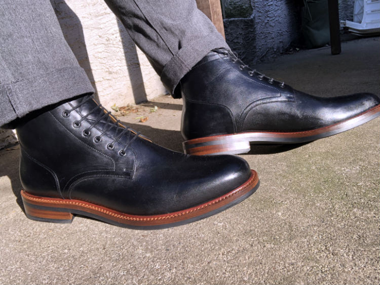 Lopez Black Service Boot On Feet