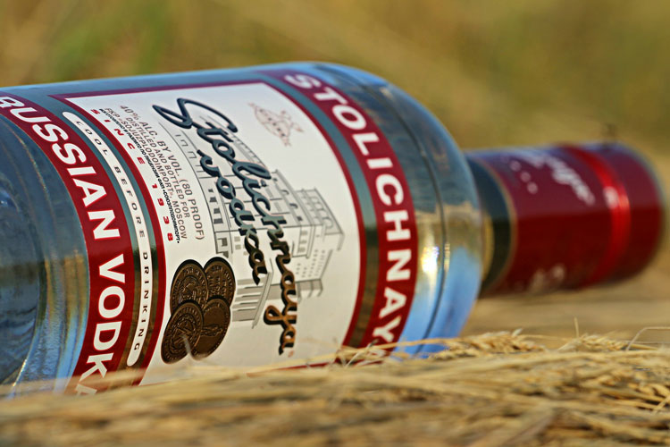 Stolichnaya Vodka Bottle
