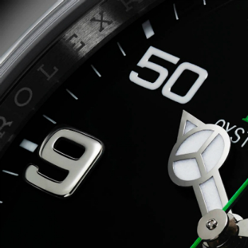 Rolex Air-King Black Dial Numerals Closeup j