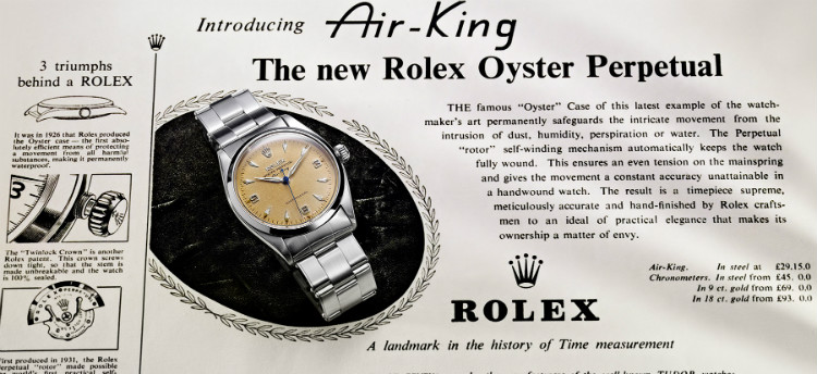 Vintage Rolex Air-King Paper Advertisement