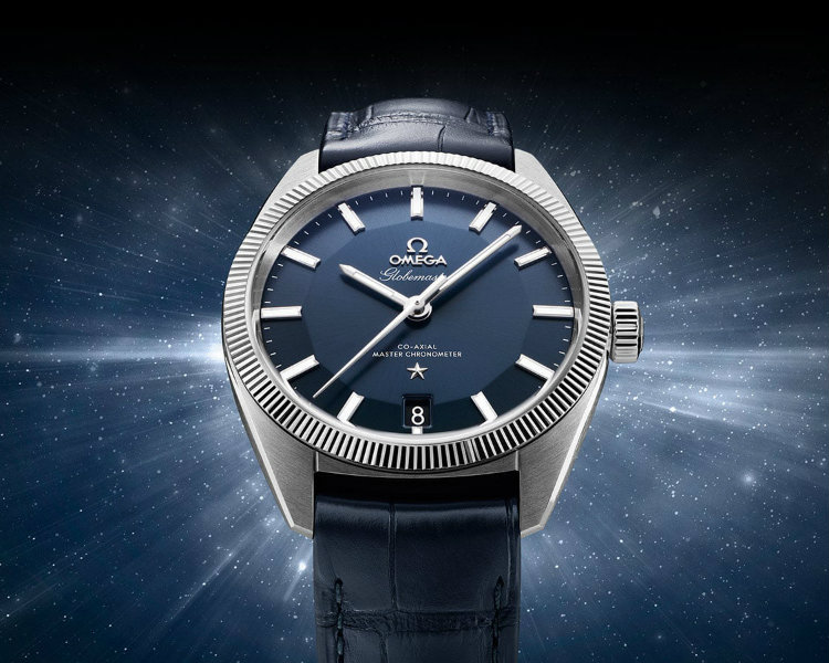 Omega Constellation Globemaster Steel Tungsten Blue Pie Pan Dial