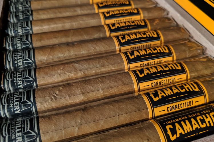 Row of Camacho Distillery Edition Connecticut Cigars