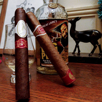 Davidoff Year Of The Rat & Romeo Y Julieta Maravillas 8 & Big Peat Whisky