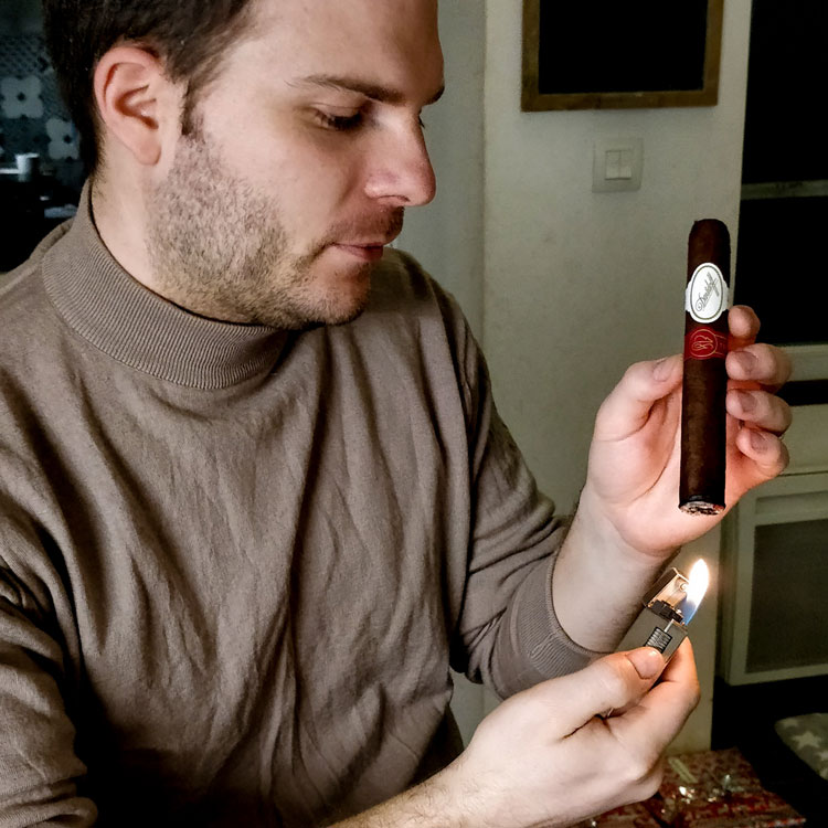 Lighting Davidoff Year Of The Rat Cigar
