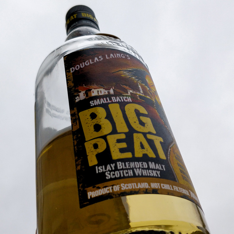 Big Peat Islay Blended Scotch Whisky Sky Background