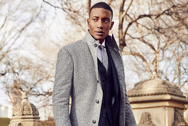 Black Lapel Savoy Cashmere Topcoat