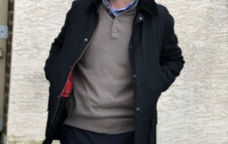 Brown Cashmere Sweater w Barbour Ashby