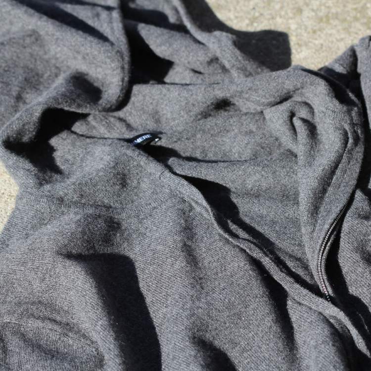 Grey Cashmere Hoodie Men's