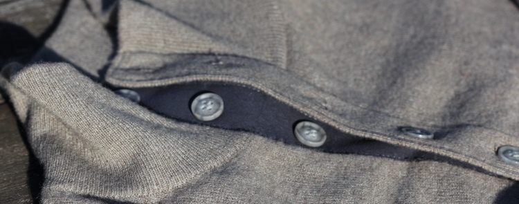 Mock-Neck Cashmere Sweater Buttons Detail