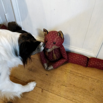 Dog Sniffing Dora Designs Rufus Fox Draught Stopper