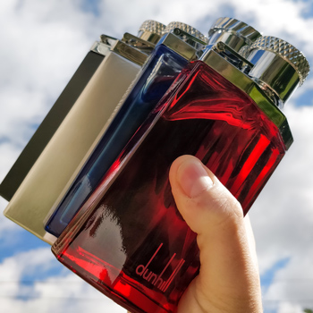 Dunhill Desire Red Blue Silver & Black Sky Background