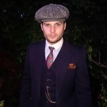 Peaky Blinders Navy Suit & Stiff Collar