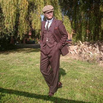 Peaky Blinders Style Suit & Stiff Collar