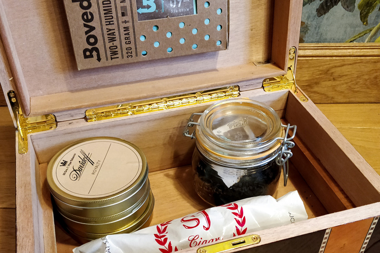 Pipe Tobacco In A Cigar Humidor