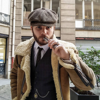 Sheepskin Coat & Stiff Collar