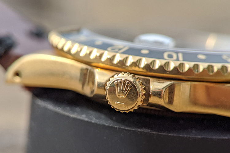 Yellow Gold Rolex Crown Detail