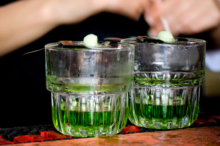 Green Absinthe In Glasses by Tyler Tazphotos CC2