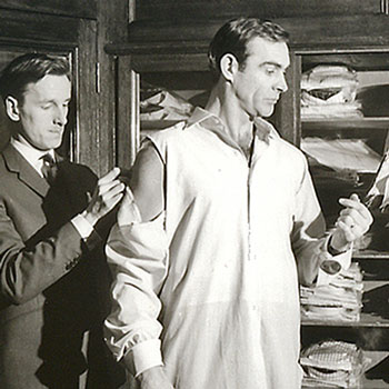 Michael Fish fitting Sean Connery For Dr No