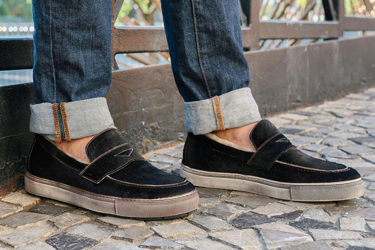 Ross & Snow Matteo Penny Loafer Sneaker With Jeans