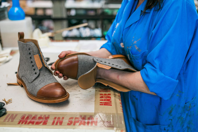 Taft Jack Boot Shoes Being Finished