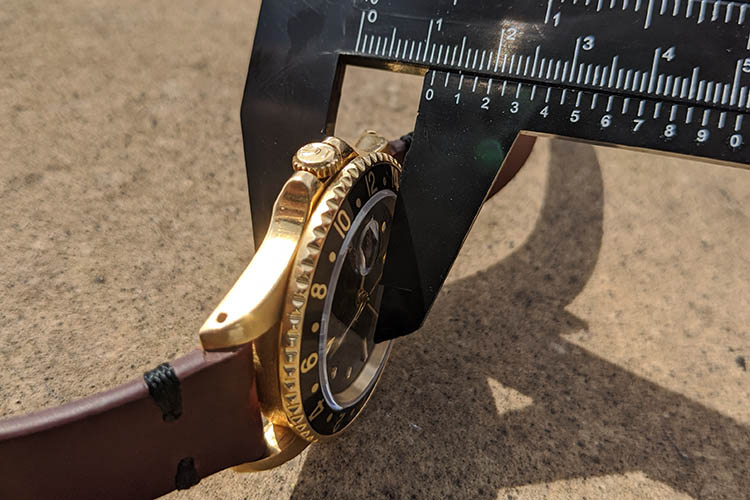 Case thickness of Rolex GMT-Master