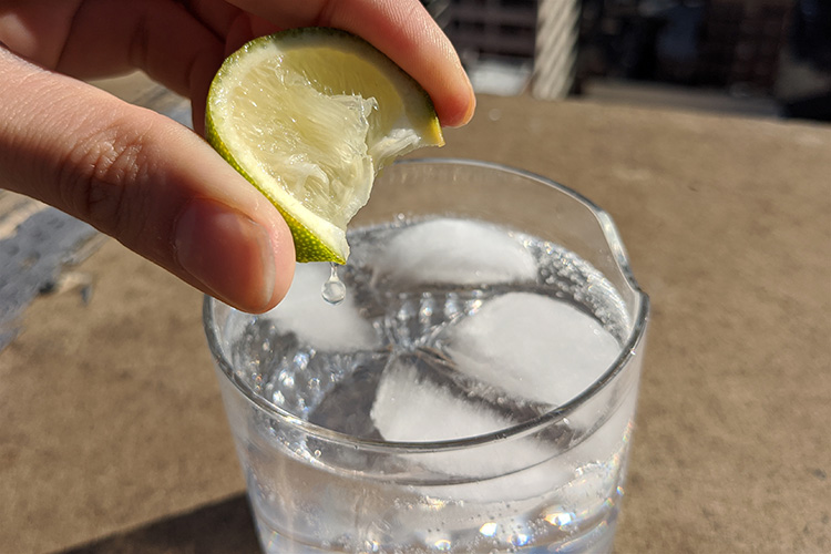 Adding Lime to Gin and Tonic