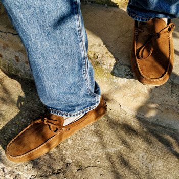 Aurélien Suede Leather Driving Shoe On Steps