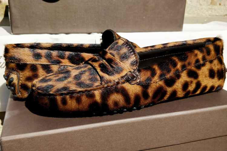 Aurélien Women's Leopard Print Penny Driving Shoe