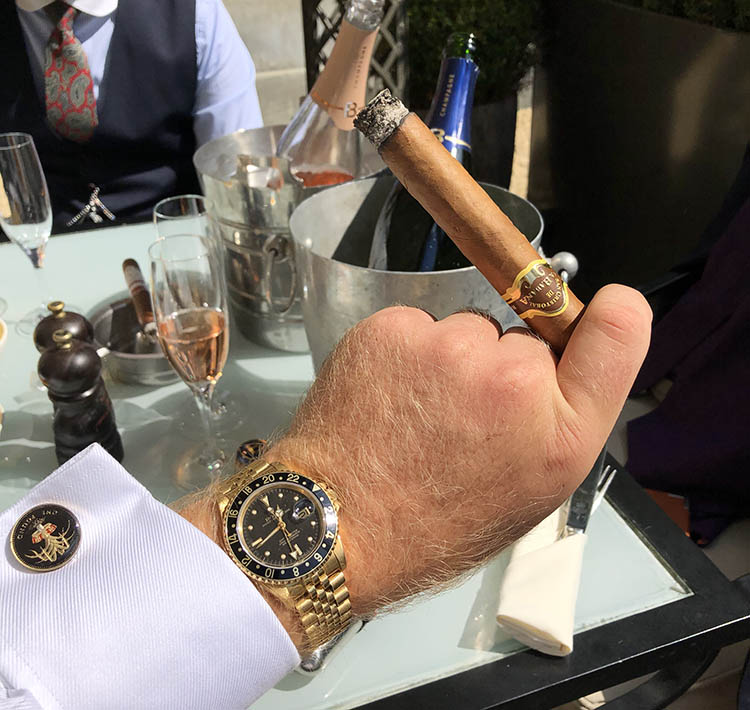 Vintage Rolex GMT Master with Cigar and Champagne