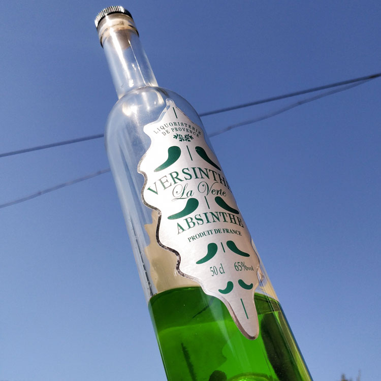 Versinthe La Verte Absinthe Bottle Sky Background