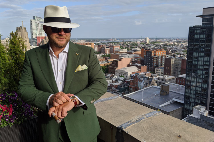 Indochino Green Solid Seersucker Suit