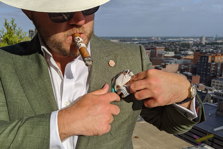 Linen Suit & Pocket Square