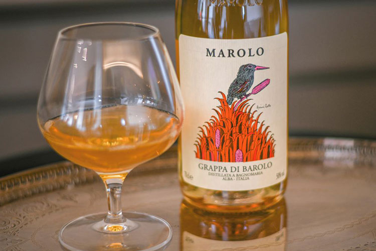 Marolo Grappa di Barolo & Snifter Glass
