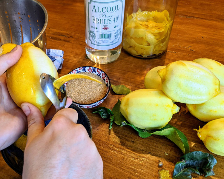 Peeling Lemon Zest For Limoncello