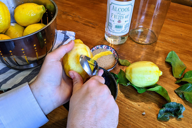 Peeling Lemon Zest For Limoncello