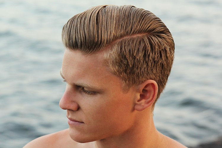 Side Part Comb Over With Pompadour
