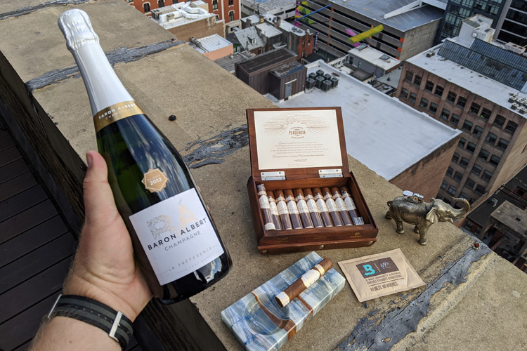 Plasencia Reserva Original Cigar & Baron Albert Champagne